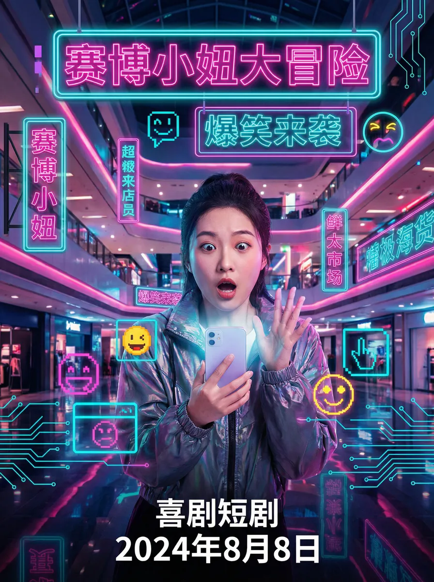 三十而已 下载 搞笑喜剧短剧 - 赛博小妞大冒险海报